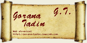 Gorana Tadin vizit kartica